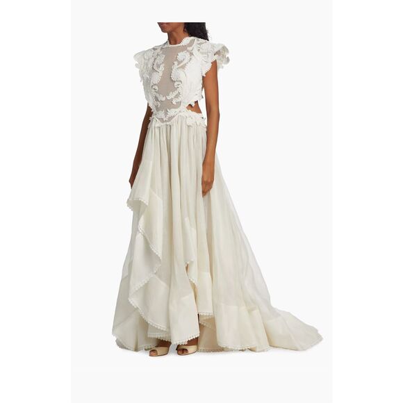 Zimmermann Tama Asymmetric Sequin-Embroidered Gown Size 3 / US 10 - Picture 4 of 15